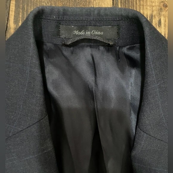 Ralph Lauren Blue Windowpane Plaid 100% Wool Sport Coat Blazer 40R READ - Picture 6 of 14